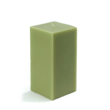 JECO Jeco CPZ-144 3 x 6 in. Sage Square Pillar Candle; Green CPZ-144